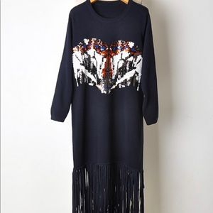 Sequin dress with fringes